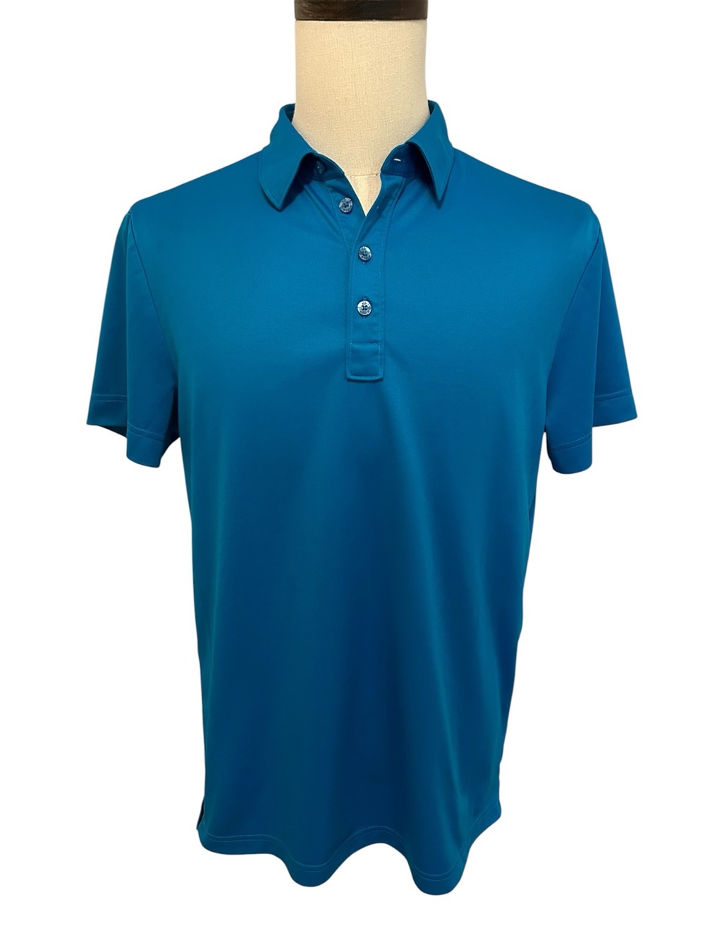J.LINDEBERG Hunter Fieldsensor Polo Blue Regular Fit Golf Performance Shirt L - Picture 2 of 10